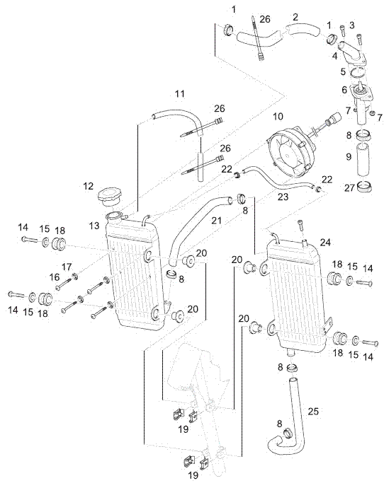 Verbindungsschlauch, KÃ¼hler oben mit 2 Schellen