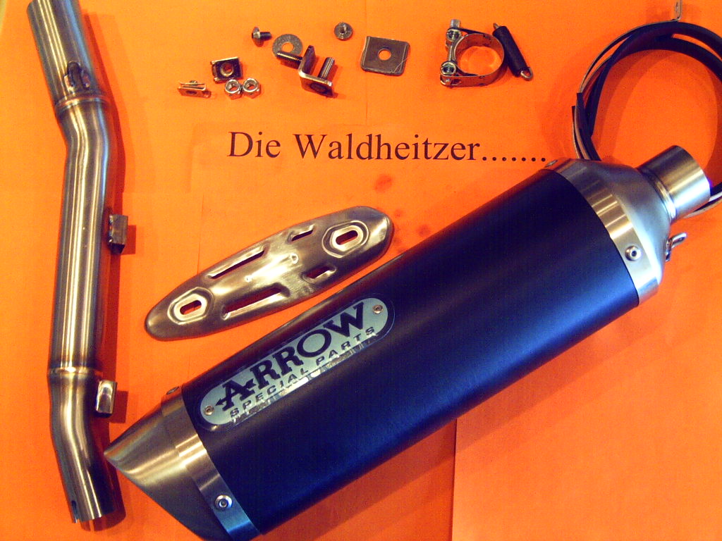 Arrow Tuningauspuff SM SX schwarz mit ABE Arrow Tuningauspuff SM SX schwarz mit ABE